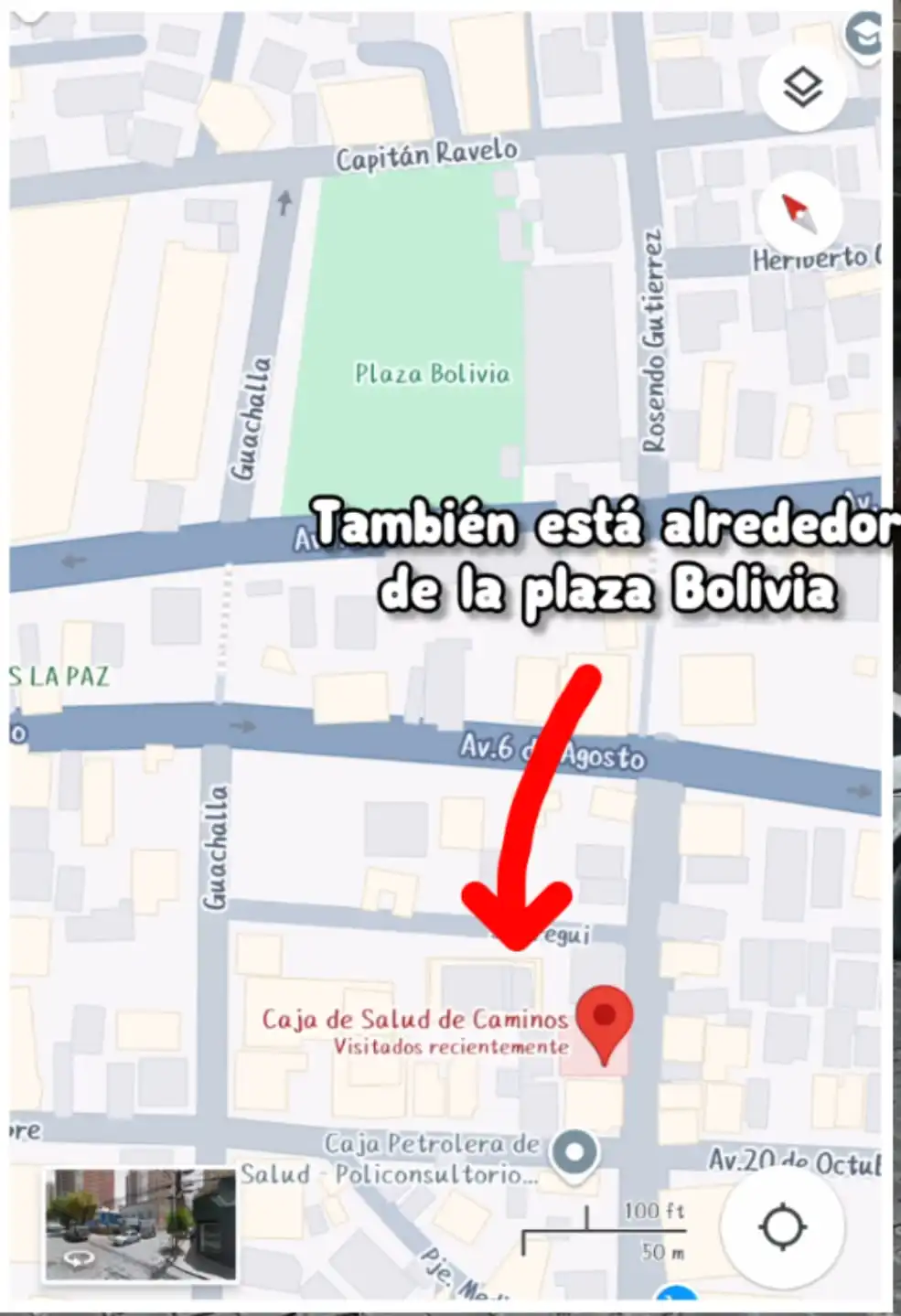 Ubicación Caja de Salud de Caminos